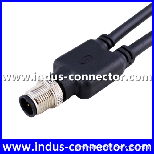 Customized m12 5 pin shielded male wire length round connector for industry